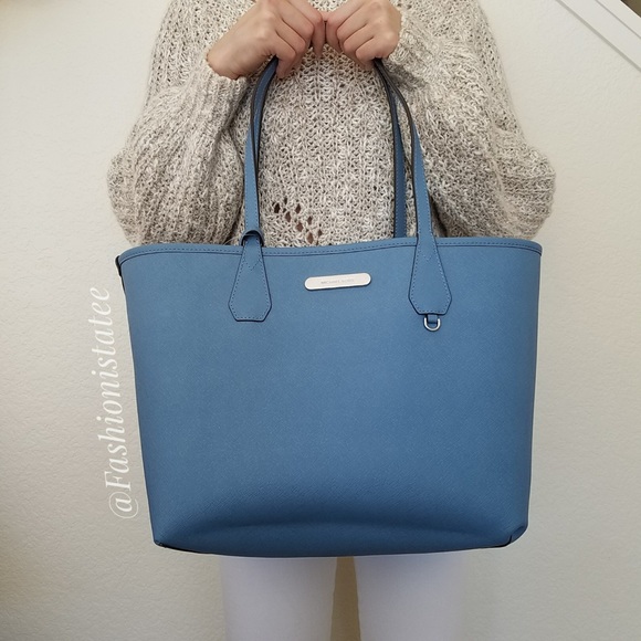 NWT MICHAEL KORS CANDY REVERSIBLE TOTE SKY BROWN - Picture 4 of 8